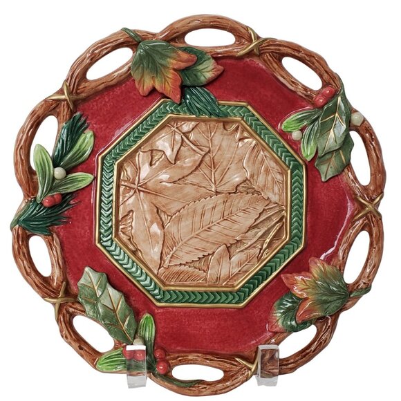 Vintage Fitz and Floyd Christmas Lodge Canapé Wall Decor Plate 10" EUC - Picture 1 of 6